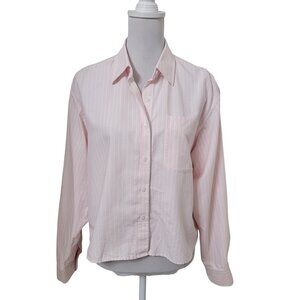 JW Anderson x Uniqlo Size M Pink & White Striped Oversized Boxy Oxford Shirt